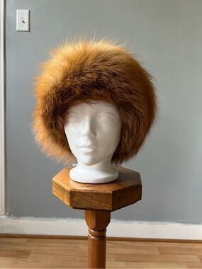 Real Fox Fur Russian-Style Hat in Warm Reddish Brown